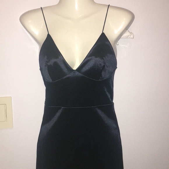 Asos NWT navy satin midi dress small - Picture 4 of 6